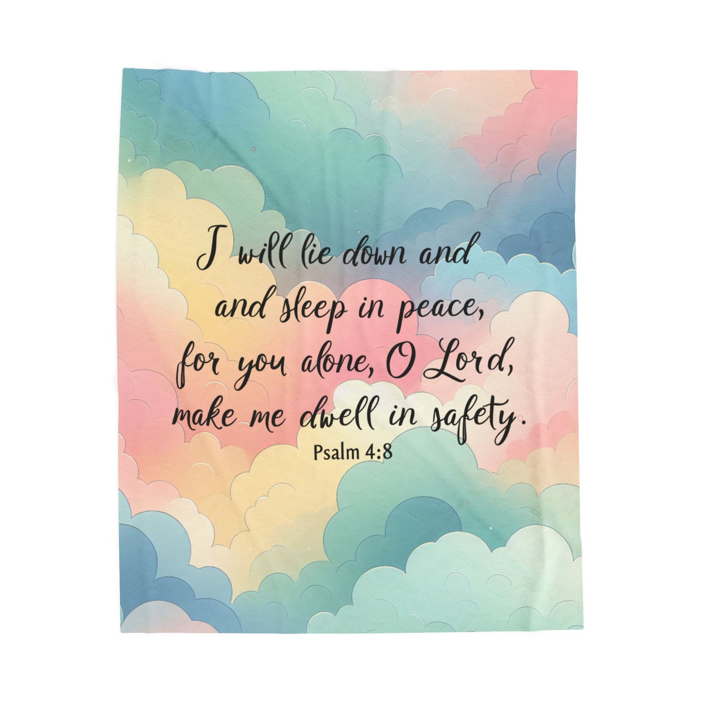 Rainbow I Will Lie Down Throw Blanket