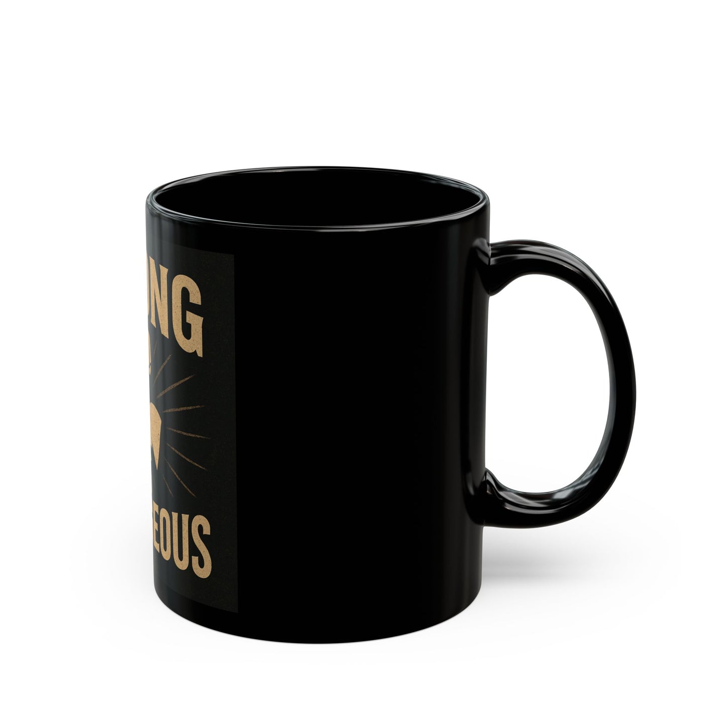 Strong & Courageous Black Mug
