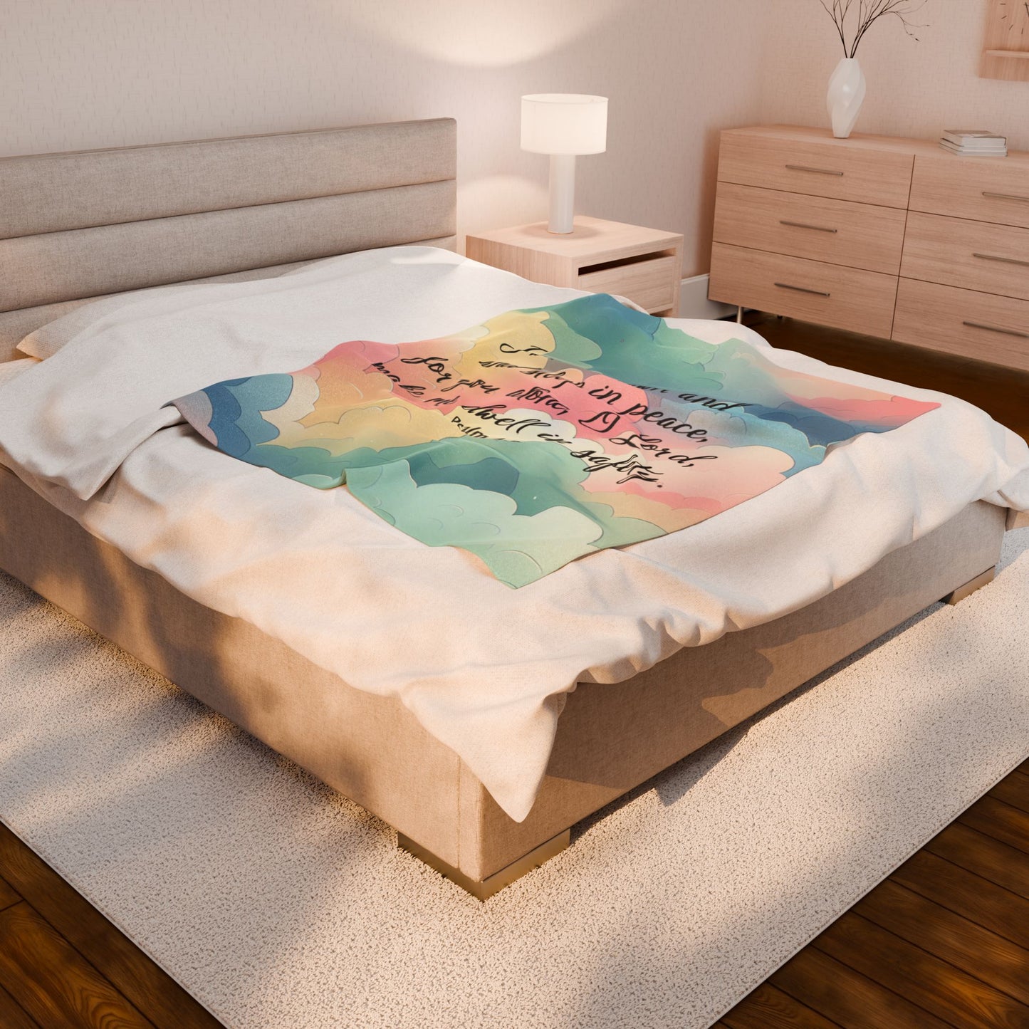 Rainbow I Will Lie Down Throw Blanket