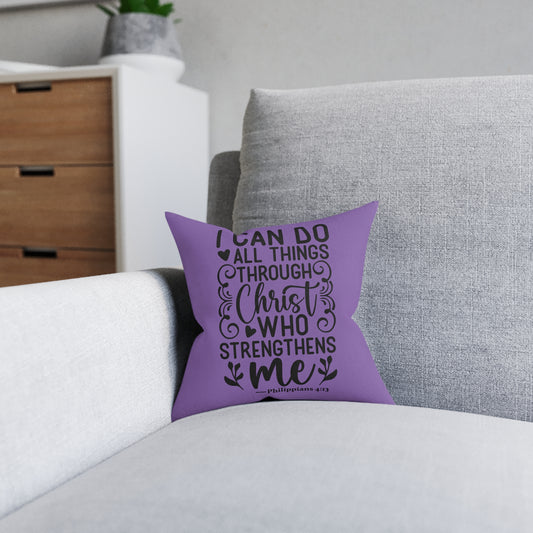 I Can Do All Things Purple Cushion