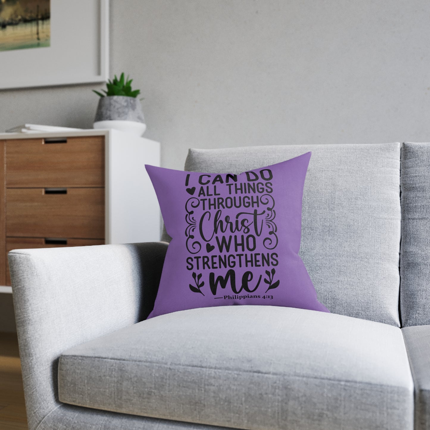 I Can Do All Things Purple Cushion
