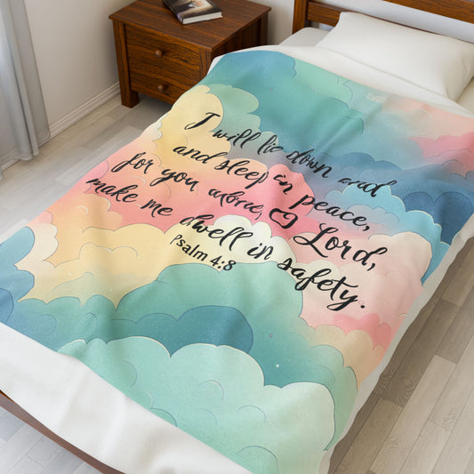 Rainbow I Will Lie Down Throw Blanket