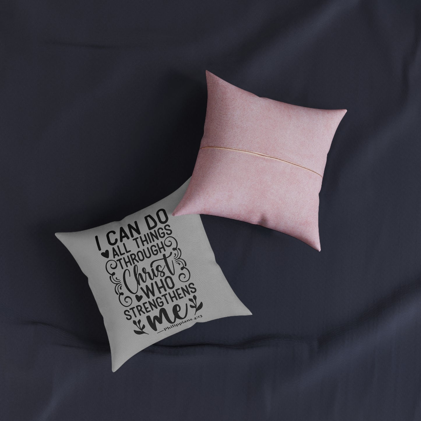 I Can Do All Things Grey Cushion