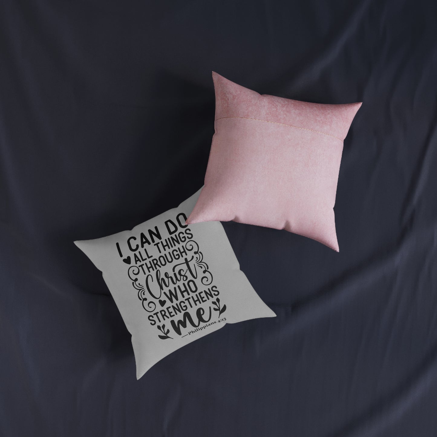 I Can Do All Things Grey Cushion