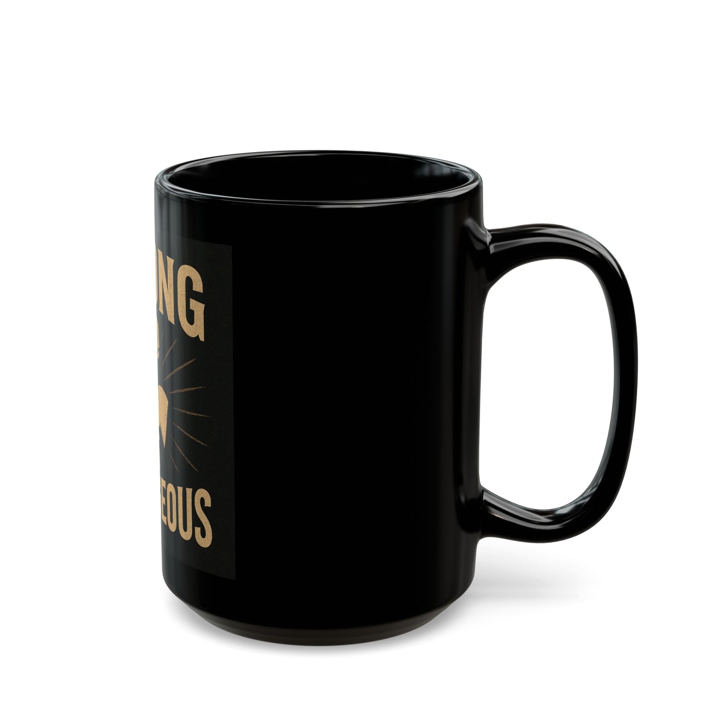 Strong & Courageous Black Mug