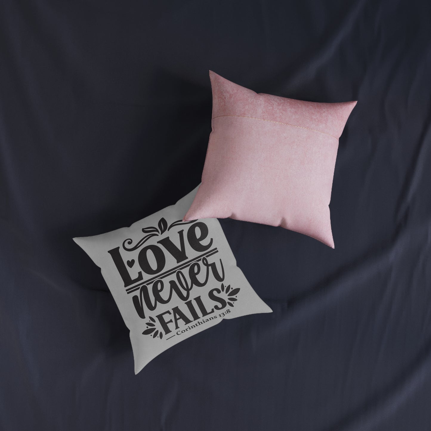Love Never Fails Grey Cushion