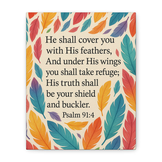 Covered with His Feathers Canvas