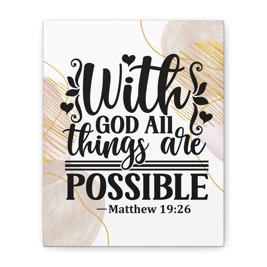 With God all things are possible Canvas