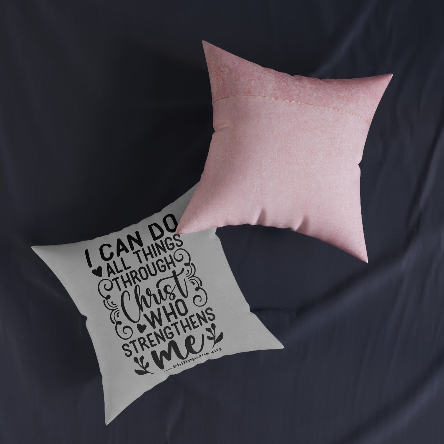 I Can Do All Things Grey Cushion
