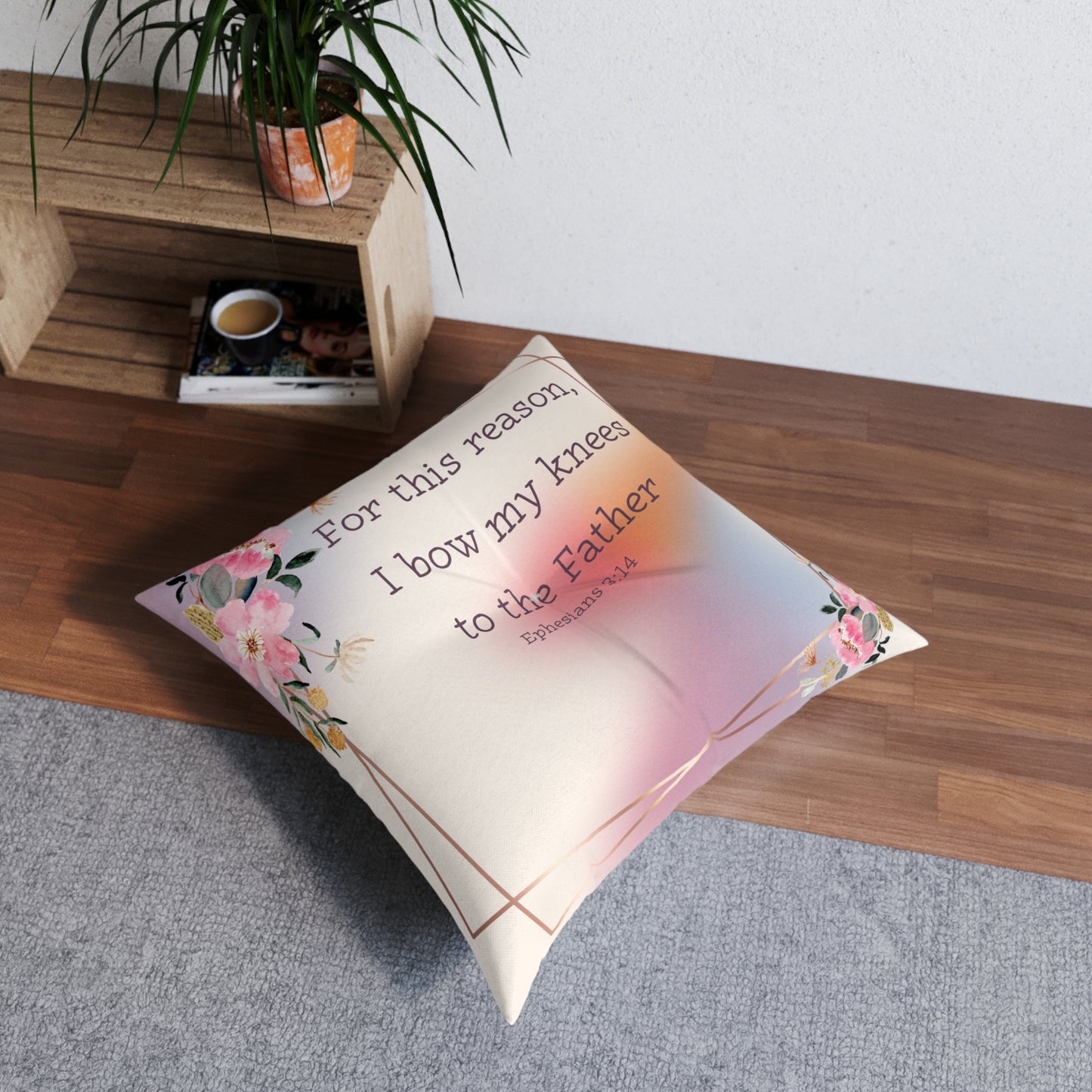 I Bow My Knees Floor Prayer Pillow