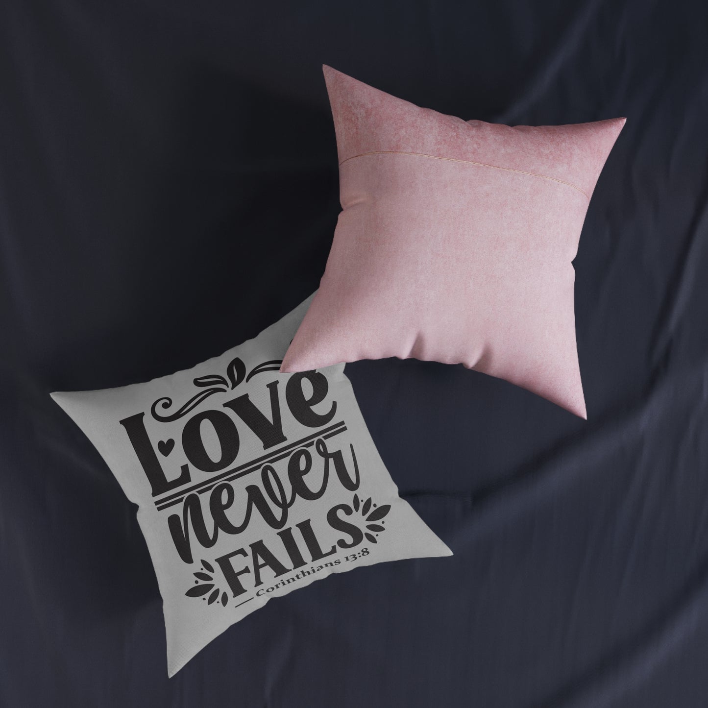 Love Never Fails Grey Cushion