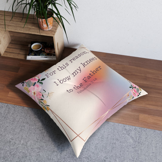 I Bow My Knees Floor Prayer Pillow
