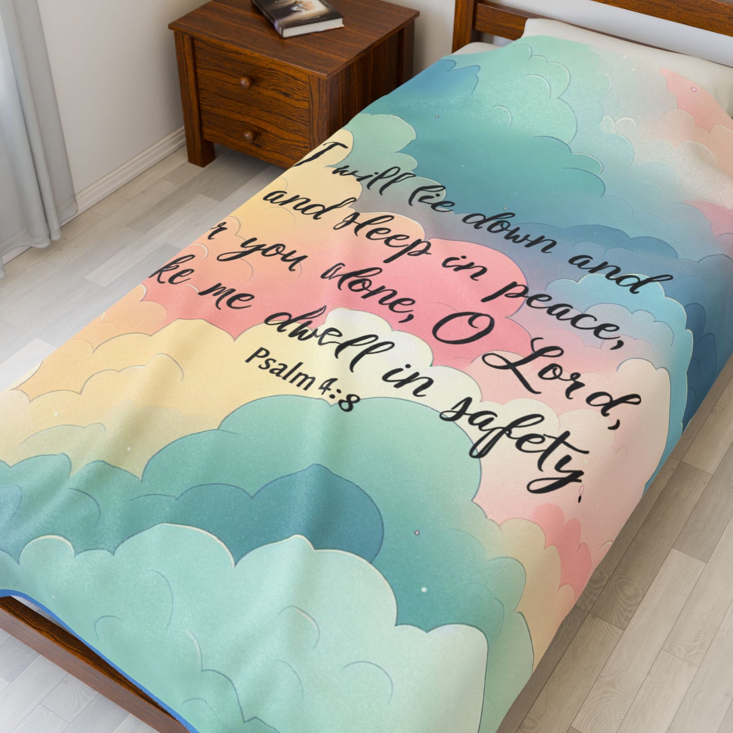 Rainbow I Will Lie Down Throw Blanket