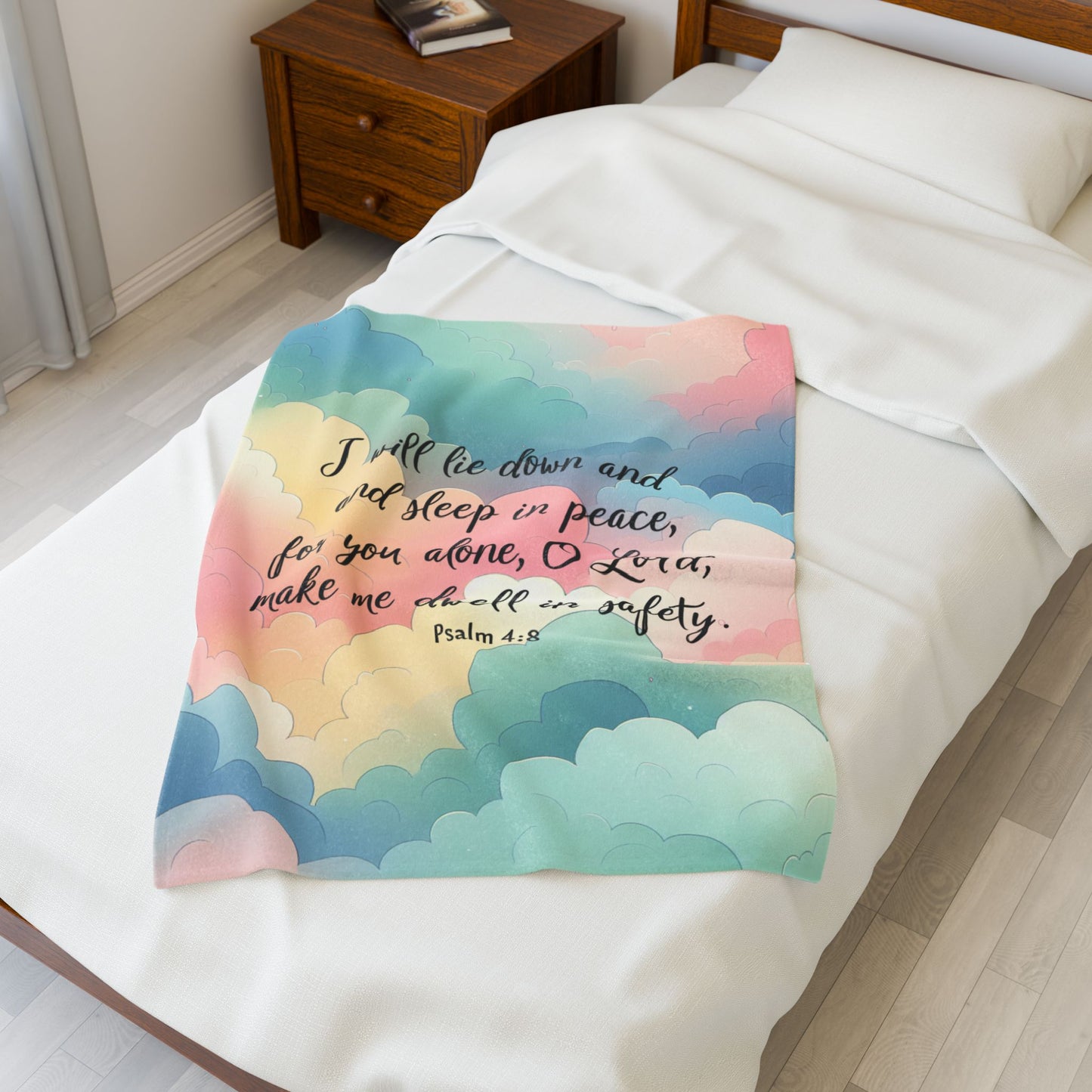 Rainbow I Will Lie Down Throw Blanket