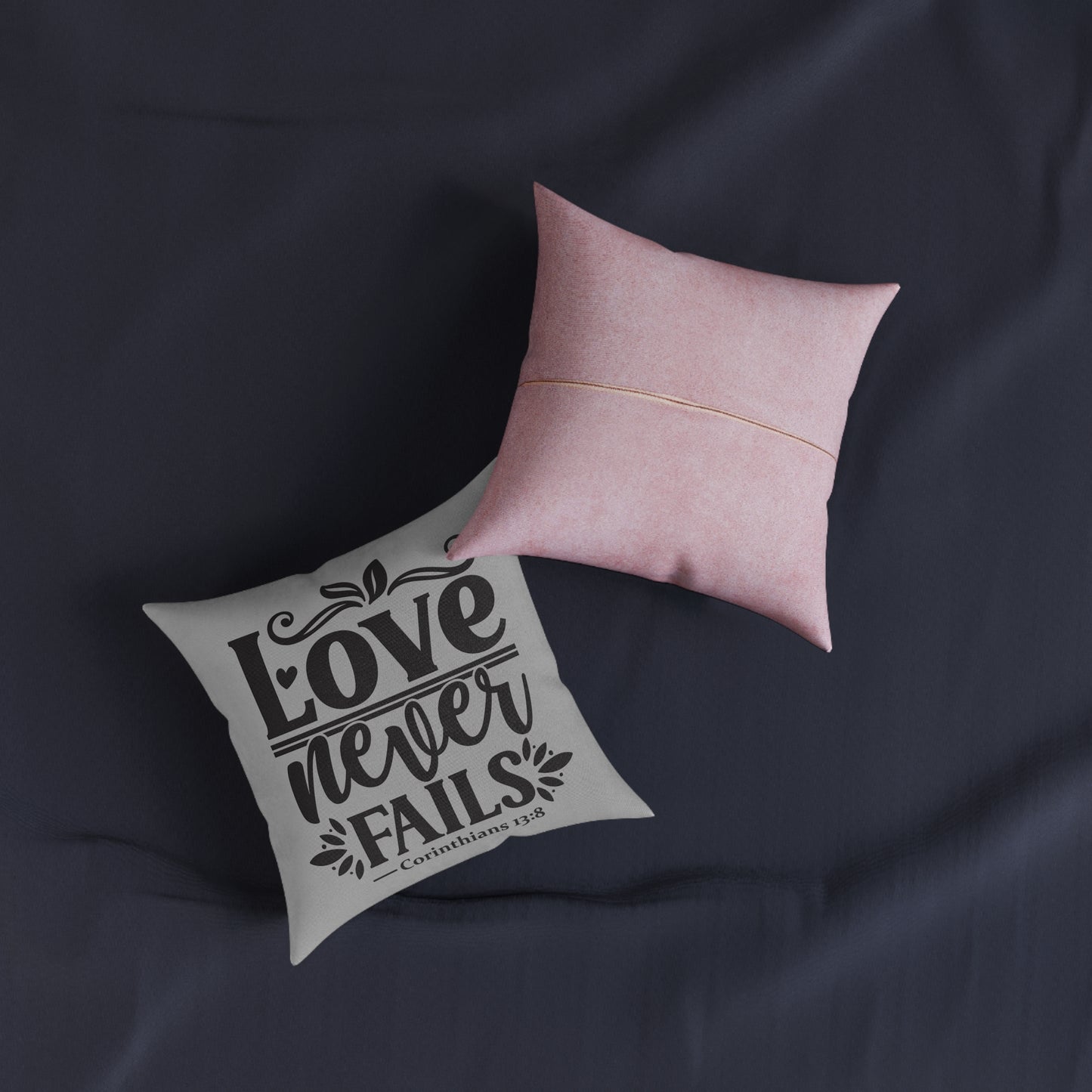 Love Never Fails Grey Cushion